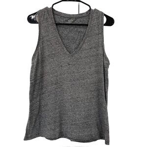 Madewell Womens Sz SMALL Cotton Heather Mercury-Gray V-neck Tank top Breathable